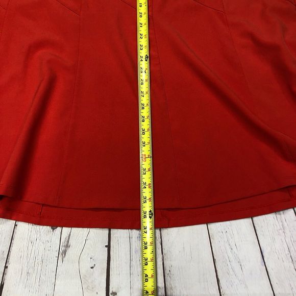 Catherines Black Label Women Skirt Plus Size 3X Flare Midi Red B242 -14 - Picture 7 of 16